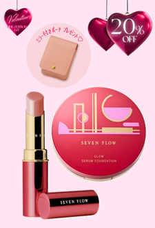 ［ Valentine Pink Edition Kit ］<br />
セブンフロー<br />
グロウセラムファンデーション + グロウセラムルージュ